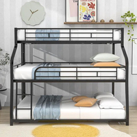 Lit ternaire en métal Lit superposé triple en métal robuste Cadre de lit pour chambre d'enfants Meubles