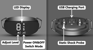 스마트 충전식 나무 껍질 제어 개 훈련 장치 친환경 플라스틱/나일론/ABS IP67 20 시간 이상 방수 배터리 수명 - Product Image 4