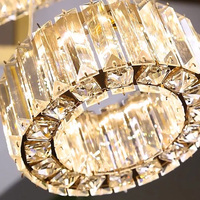 Lustre de plafond en cristal K9 moderne et luxueux pour hall d'hôtel, villa, salon, loft, escalier, lustre rond en forme d'anneau, luminaire suspendu