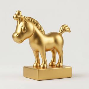 Figurine de cheval en métal 3D personnalisée, statue d'<span class=keywords><strong>étalon</strong></span> plaquée or pour <span class=keywords><strong>le</strong></span> succès, la prospérité, <span class=keywords><strong>le</strong></span> Feng Shui, décoration de bureau, cadeau - Product Image 1