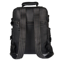 Sac de randonnée classique de grande capacité pour hommes, sac à dos noir en cuir véritable pour ordinateur portable, sac à dos de luxe pour hommes pour le Sport