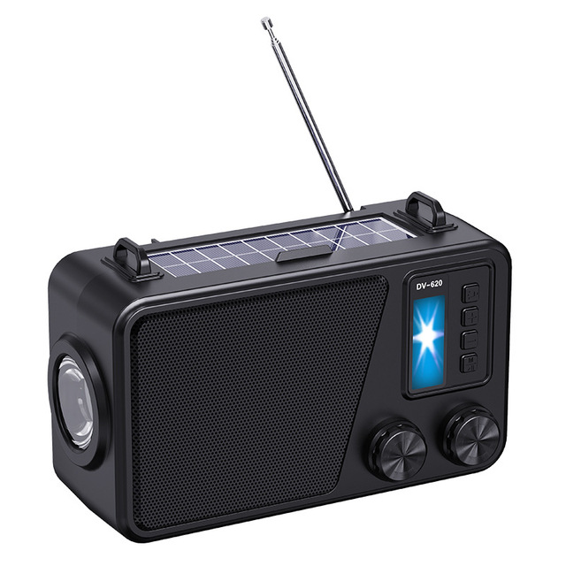 Solar Speaker Outdoor Waterproof Card Inserted USB Flash Drive Large Volume Radio Audio Speakers Mobile Phone Holder Sound