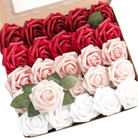 HIPIE Lusiaflower Hot Menjual 25Cm DIY Buatan PE Busa Rose Bunga Sabun Kepala dengan Batang untuk Hari Valentine