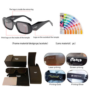 2025 Fashion Luxury Designer Black Shades <b>Square</b> Custom Logo UV400 <b>Sunglasses</b> Small <b>Frame</b> Unisex Adults - Product Image 6