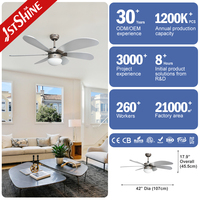 Ventilateur de plafond industriel 1stshine de 42 pouces avec télécommande, haute performance, style luxueux, très bien noté, respectueux de l'environnement, avec éclairage LED