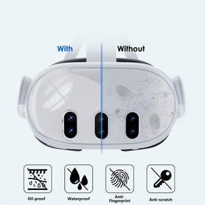 Ensemble d'accessoires de jeu <span class=keywords><strong>Film</strong></span> trempé pour masque oculaire Thumb Grips Case for Meta Quest3 Headset Head Strap Case Screen Protector Joystick - Product Image 4