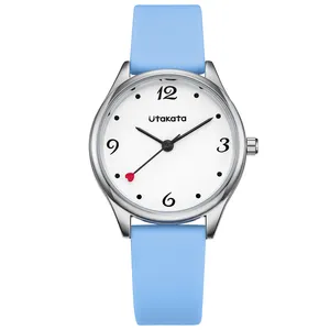 Utakata Factory Store Quartz Fashion Hand Watch Kid Watches For Girls Analog Wristwatches Silicone Band A0007
