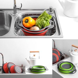 2 Pieces Kitchen <b>Strainer</b> Set Fruit and Vegetable Washing <b>Strainer</b> Collapsible <b>Colanders</b> Basket For Easy Storage - Product Image 4