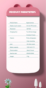 Yuniq Kids 4K Point Shoot <strong>Digital</strong> <strong>Camera</strong> HD 3.0 Inch 1000mAh High Quality Battery D6 CCD for Adults College Students MicroSD <strong>MP3</strong> - Product Image 3