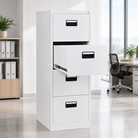 Armoire à dossiers verticale en métal à 4 tiroirs, moderne, format A4/Legal, verrouillable, mobile, pour bureau, maison, hôtels, écoles