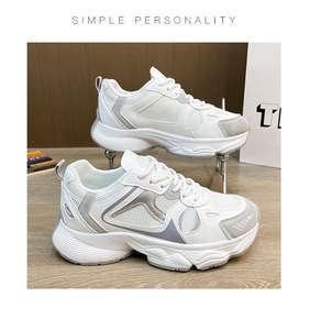 Chaussures de marche et de sport décontractées pour femmes, style rétro, avec semelle rembourrée et talon compensé en caoutchouc, nouveauté printemps-automne - Product Image 2