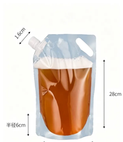 Pochettes transparentes à bec verseur de qualité alimentaire pour emballage de bière, boissons énergisantes, champagne et plats à emporter (matière PET/PE)
