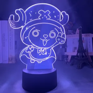 Lampu Malam 3d Remote Control, 16 Warna Lampu Malam Tony Chopper Gambar USB Dapat Diisi Ulang untuk Anak-anak Kamar Tidur Dekorasi Satu Buah