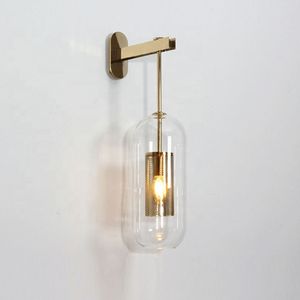 Nouveau Style Moderne LED Mur En Verre Lampe Européenne Décor À La Maison Éclairage Cuivre Corps E27 Source De Lumière Lampe - Product Image 1