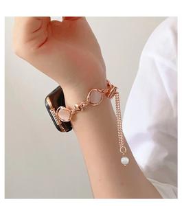 Bracelet en pierre œil de chat en métal pour Apple Watch S10 Bracelet 42mm 46mm <span class=keywords><strong>45mm</strong></span> 44mm 41mm 40 38mm Bracelet élégant pour femme pour IWatch 9/<span class=keywords><strong>8</strong></span> - Product Image 3