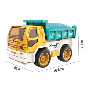 Lot de 4 mini-véhicules de construction à inertie : Camion benne, Grue à échelle, Bétonnière – Pièces mobiles – Cadeau pour enfants 3+ - Product Image 5