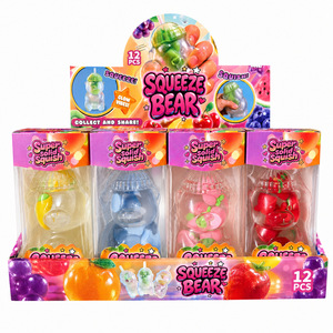 Jouet sensoriel anti-stress en forme d'ours mignon à récupération lente, transparent, rose, nouveauté - Product Image 2