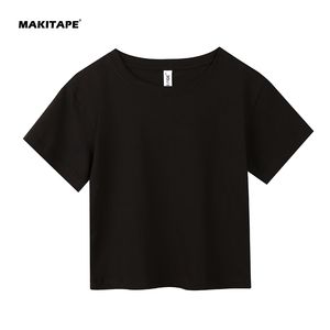 Camiseta Corta de Manga Corta para Mujer, Cuello Redondo, Ajuste Holgado, Transpirable, 100% Algodón, AA-14, Logotipo Personalizado, Verano, Informal, Tejida - Product Image 3