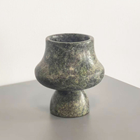 Porte-bougie et brûleur d'encens en pierre naturelle durable, fait main en Chine, en marbre vert de forme irrégulière, décoration d'intérieur, Pâques
