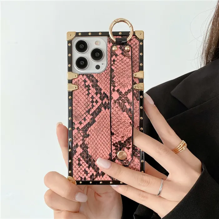New Designer Phone Cases T Show Snake Skin Texture Cases With Strap For Mobile Phone 13 12 11 X Xs Xr Pro Max 7 8 Plus
