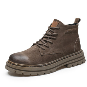 Bottes en cuir de porc de première qualité pour hommes, style rétro, vêtements de travail en cuir - Product Image 2