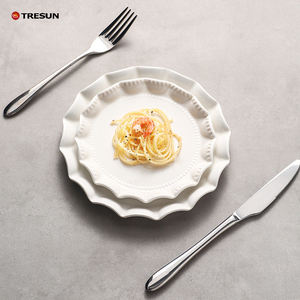 Assiette de service en céramique gaufrée blanche ronde pour pâtes, steak, dessert, petit-déjeuner, salade, dîner, vaisselle de restaurant - Product Image 5