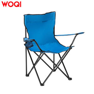 Chaise pliante d'extérieur Woqi, cadre en aluminium, tissu Oxford, légère, portable, pour le camping, le jardin, la plage, la pêche, avec porte-gobelet - Product Image 1
