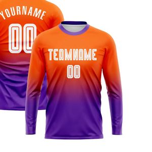 Bold Gradient <b>Long</b> Sleeve Soccer Jersey Football Athletic Shirt Breathable Quick Dry Performance <b>Match</b> Training Uniform for Men - Product Image 2