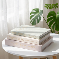 Ensemble de faux livres décoratifs en lin esthétique avec impression artistique Monet Matisse, boîte de rangement dissimulée pour l'aménagement de meubles de salon