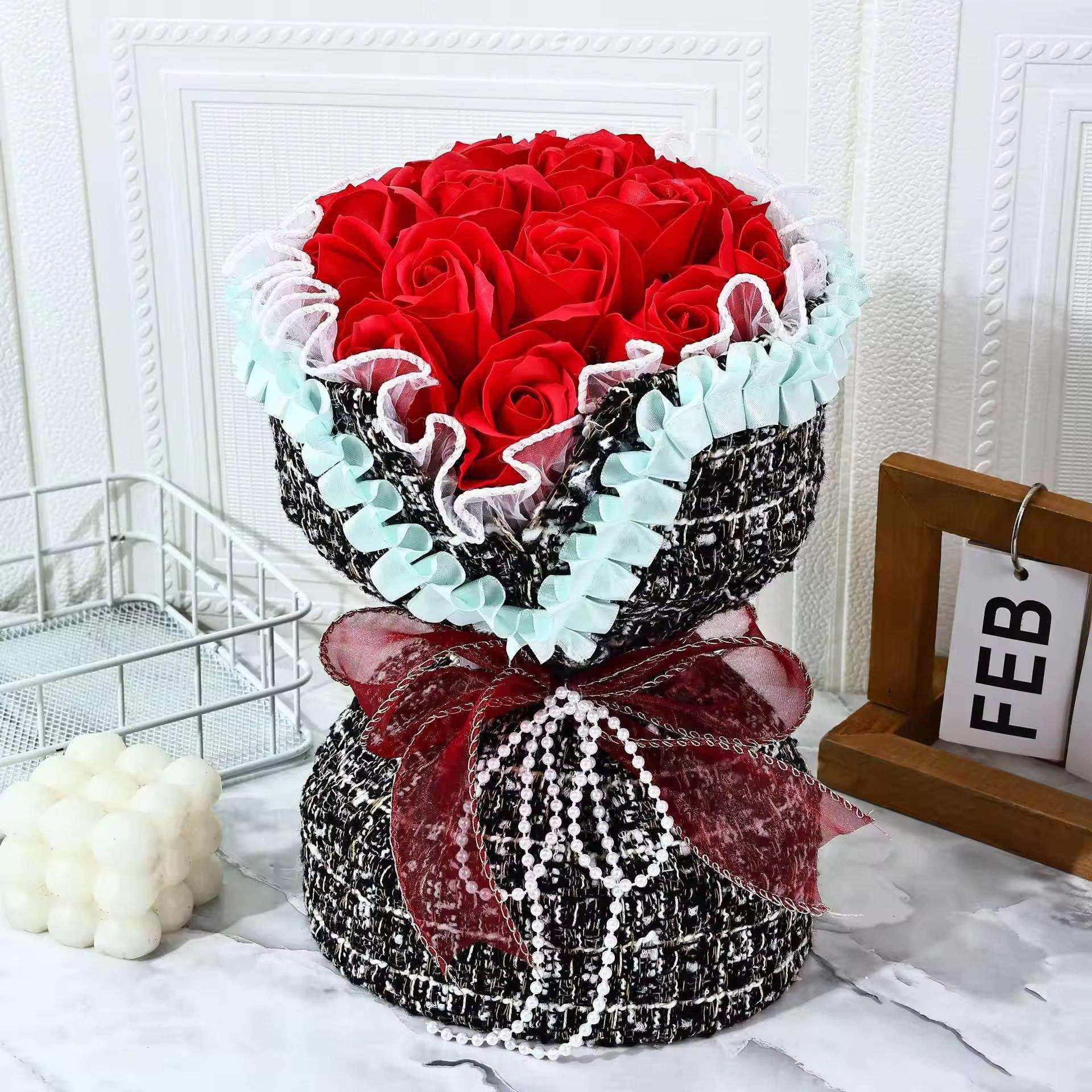 ช่อดอกกุหลาบสีแดง