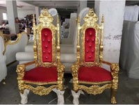 Fauteuil de mariage royal en bois massif pour marié et mariée, idéal pour banquets, hôtels et événements de luxe en Afrique – Vente en gros