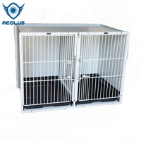 Chenil et enclos pour chien classique à motif uni, avec fermeture à bouton-pression et plateau en plastique, emballage pratique en boîte