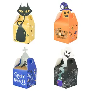 Halloween Gable Boxes Small Candy Container Paper Party Favor Boxes for Halloween Party Deco Halloween Favor Candy Boxes