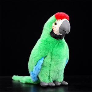 Peluche Ara Colorée Réaliste 22 Pouces, Jouet en Peluche Grand Oiseau Vert, Collection Cadeau pour Enfants - Product Image 1