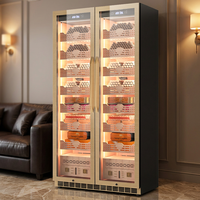 Humidor réfrigéré Ne-197-8 avec logo personnalisé, doré, 2 portes vitrées, double zone, 545L, pour 4400 cigares