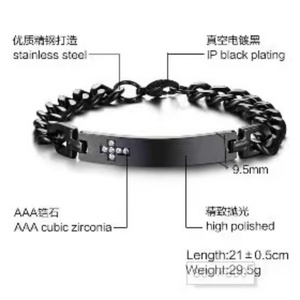 2021 Wholesale Custom Name Jewelry Gold bar Blank Stainless Steel <b>Engraved</b> Bracelet for Couples - Product Image 5