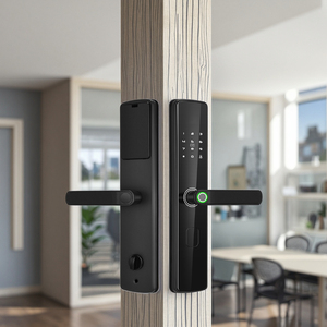 Bán tự động khóa thông minh chuông <span class=keywords><strong>c</strong></span>ửa vân tay mật khẩu gỗ IC đầu đọ<span class=keywords><strong>c</strong></span> thẻ nhôm hợp kim kẽm Tích hợp lưu trữ dữ liệu đám mây - Product Image 3