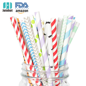 <b>Paper</b> Straws Blue Polka Dot Disposable <b>Biodegradable</b> Eco-Friendly Party Straws - Product Image 2