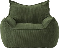 Fauteuil pouf géant pour adultes, fauteuils pouf en velours côtelé de grande taille pour adolescents avec accoudoirs, canapé pouf confortable pour adultes