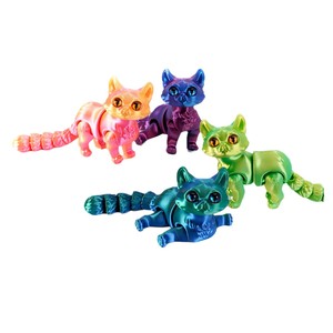 Figuras <span class=keywords><strong>Felinas</strong></span> Articuladas Impresas en 3D con PLA, Feeron DPT-01, Figuras Flexibles con Articulaciones, 8*15CM, Decoración para el Hogar - Product Image 1