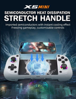Joystick de Juego X5 MINI, Gamepad con Giroscopio de Seis Ejes, Control de Juego Inalámbrico/BT con Combo TURBO para Teléfono con Soporte para Teléfono CN/GUA