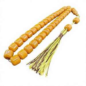 Perles de prière islamiques en résine écologiques faites à la main, aspect naturel, Tasbeeh Misbaha pour le Ramadan - Product Image 3