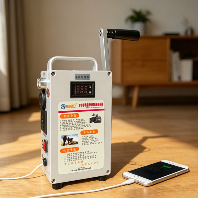 Hand Cranked Generator Charging Treasure High Power 150W AC220V/12V/Large Capacity Outdoor Household Lighting Field Mobile