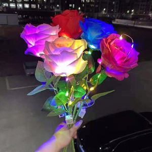 <b>Large</b> LED Glow Rose Bouquet with Ribbon Valentine's Day Gift, Home Decor, Wedding <b>Ornament</b>, Party Toy - Product Image 1