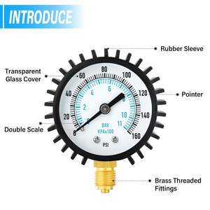 एर्गोबॉय 0-11 बार/0-160 psi स्टेनलेस स्टील 2 "पानी के दबाव गेज नली नल कनेक्टर होम गार्डन सिंचाई के लिए चीन बनाया - Product Image 4