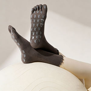 Chaussettes <span class=keywords><strong>de</strong></span> yoga tissées antidérapantes PASUXI pour femmes, style ballerine, logo corporel, adhérence Pilates, invisibles, pour barre, fitness et <span class=keywords><strong>danse</strong></span> - Product Image 3