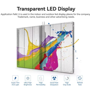 Écran LED transparent personnalisé haute luminosité P3.91 pour mur en verre et publicité en vitrine, écran LED transparent - Product Image 1