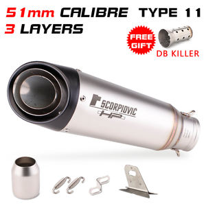 51mm universel motos <span class=keywords><strong>silencieux</strong></span> modifié <span class=keywords><strong>MT09</strong></span> Ninja400 CBR1000 Z1000 S1000RR SC Explosion rue tuyau d'échappement C23 - Product Image 3