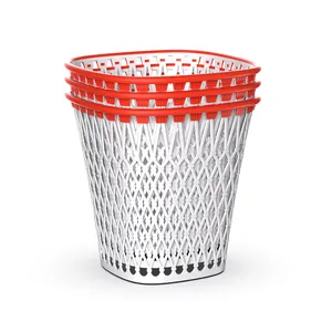 オフィスラウンドスクエア古紙バスケット小さな屋内白いプラスチック製バスケットボールネットゴミ箱はリサイクルできます