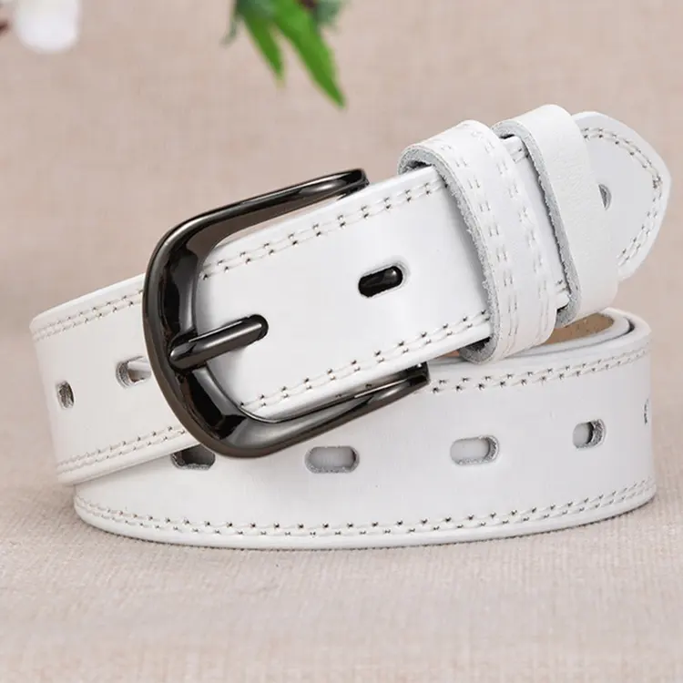 Hot Selling Vrouwen Riem Legering Pin Gesp Ongedwongen Echt Lederen Riemen Groothandel